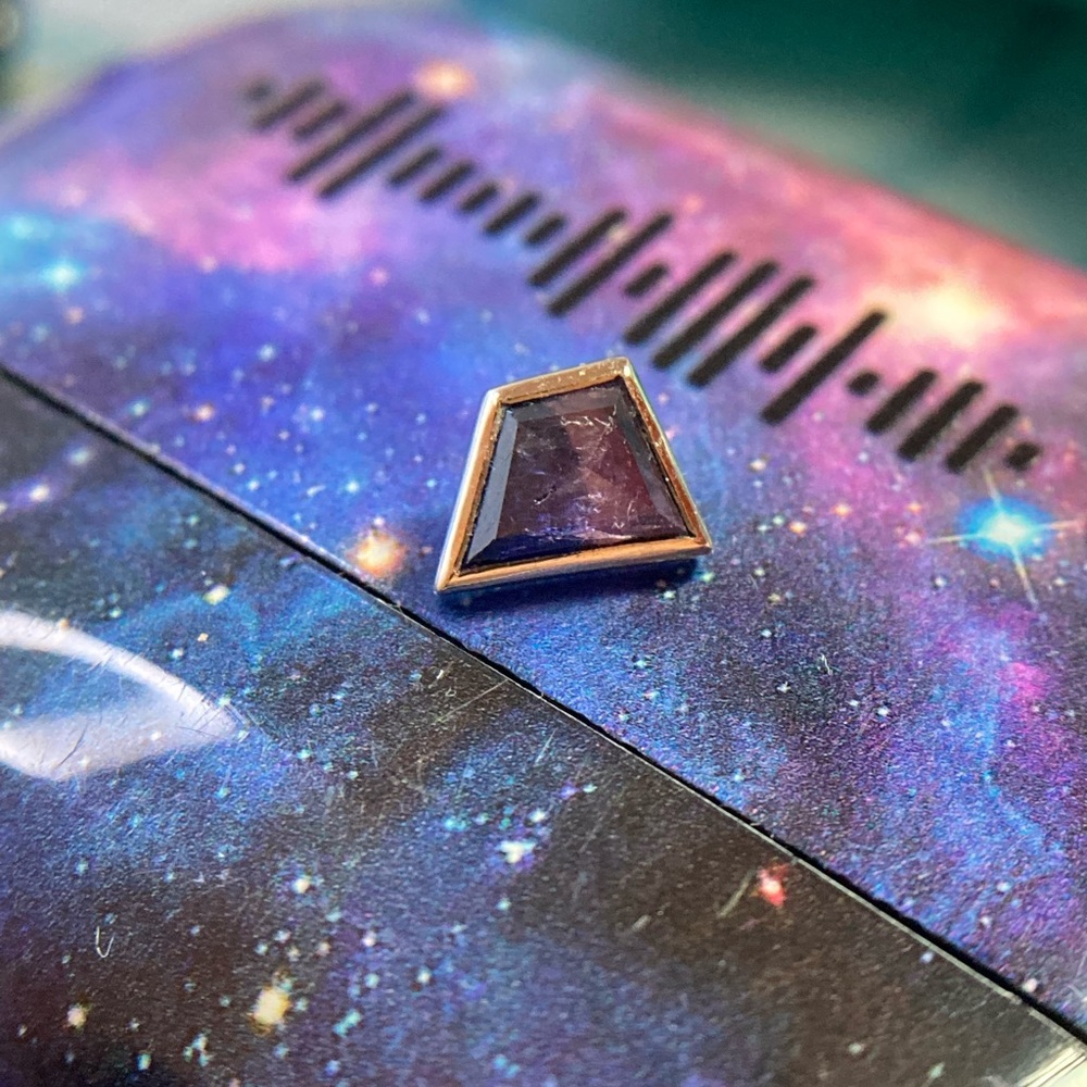 Mettle and Silver Geometric Parti Winza Ruby Sapphire